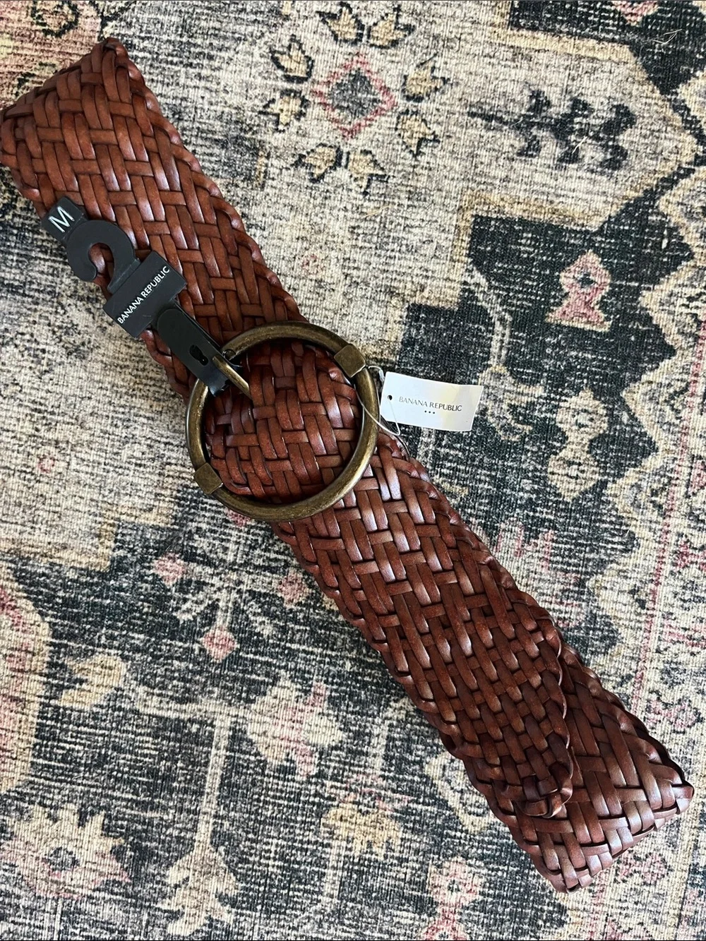 NWT Banana Republic Wide Braided Leather Belt - Brown